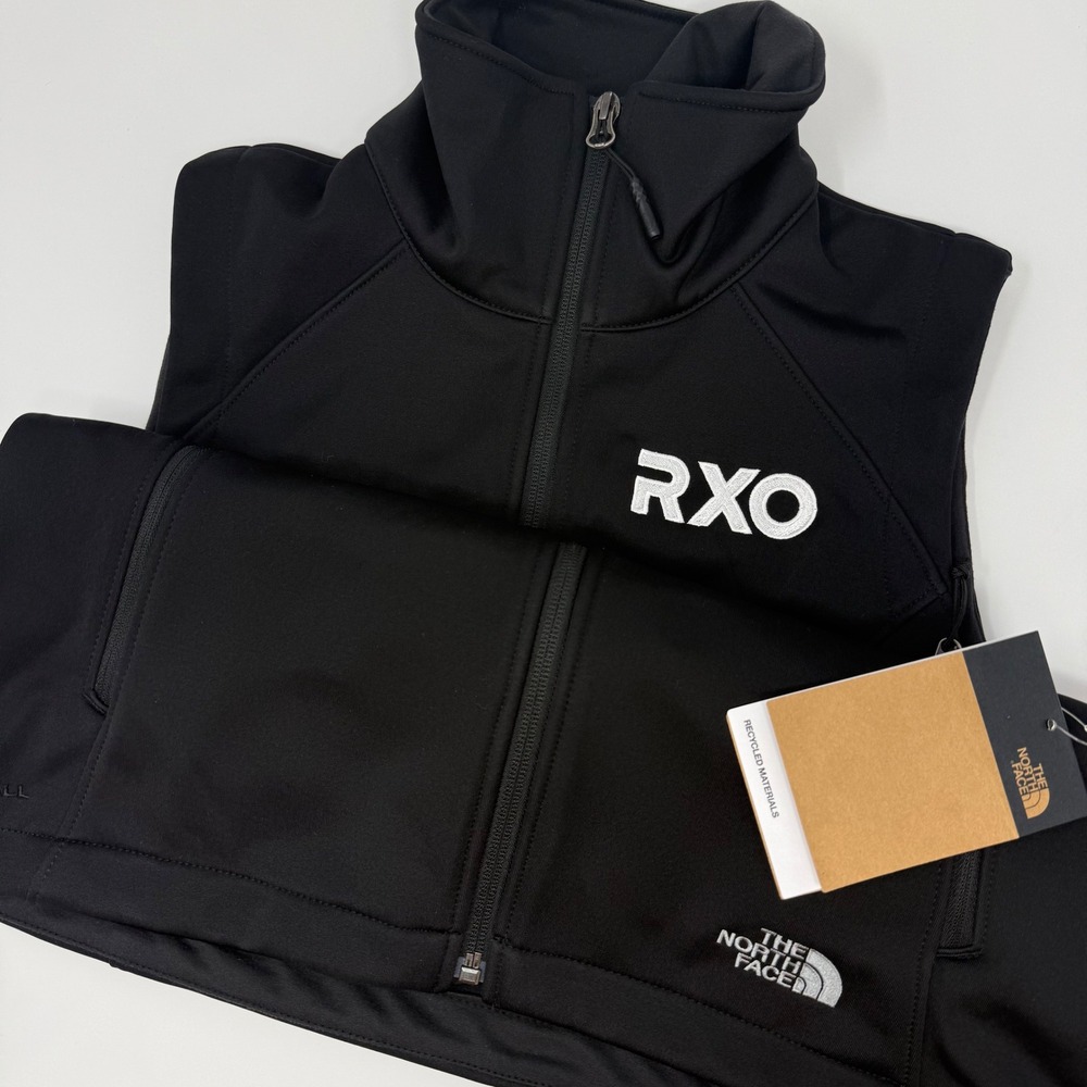 The‎ North Face Womens RXO Black Fleece Vest Full Zip Logo Size Small NEW